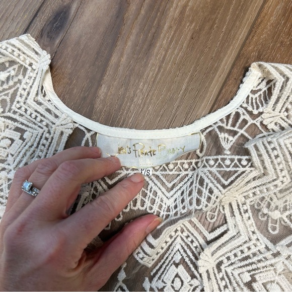 Jen’s Pirate Booty ivory lace baby doll mini dress size small festival wedding - Picture 7 of 10